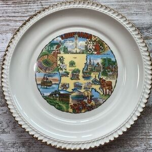 Vintage Louisiana Souvenir Plate 9.25”